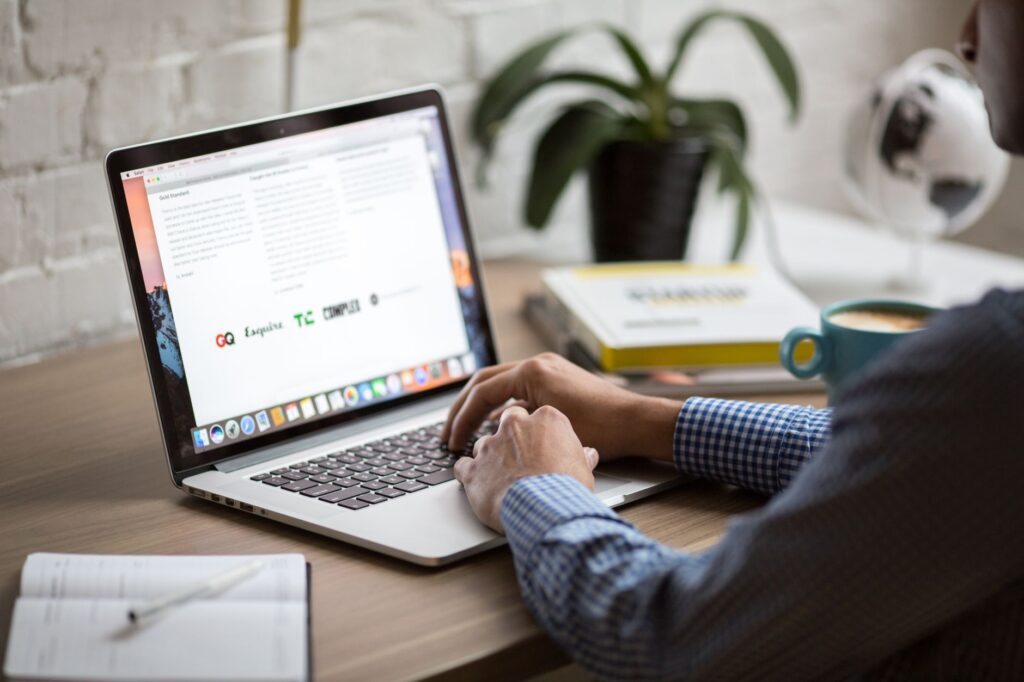 email marketing newsletter open on a laptop screen