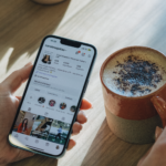 Person scrolling an Instagram feed with sponsored Meta ads on a smartphone