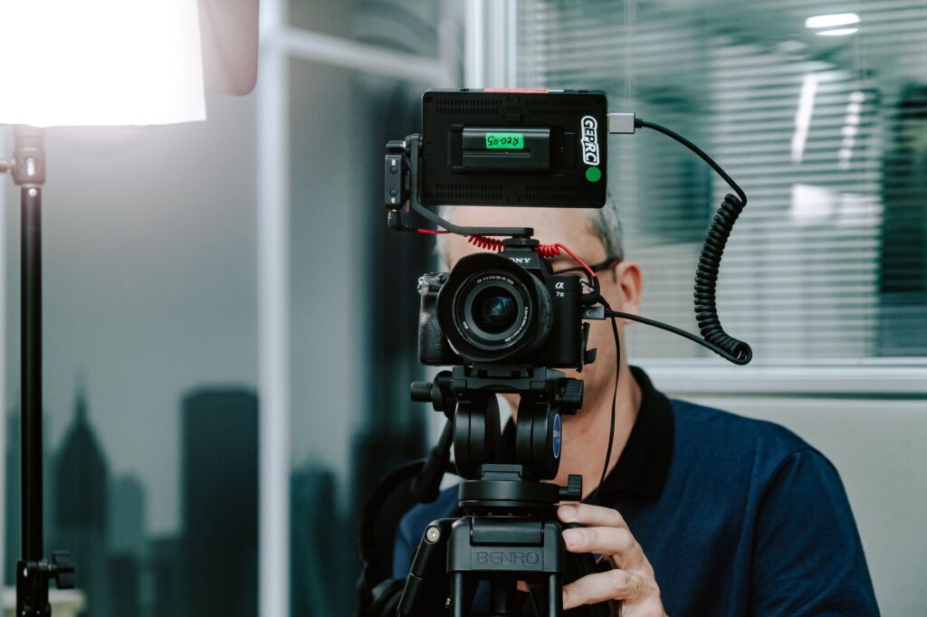 Small team shooting a short product video for video advertising and repurposing