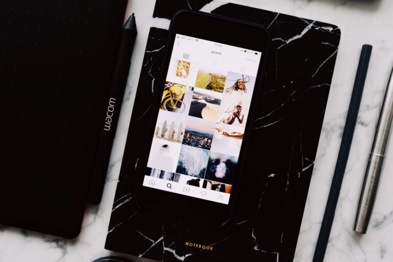 Smartphone with the Instagram app open, used to pick Instagram hashtags